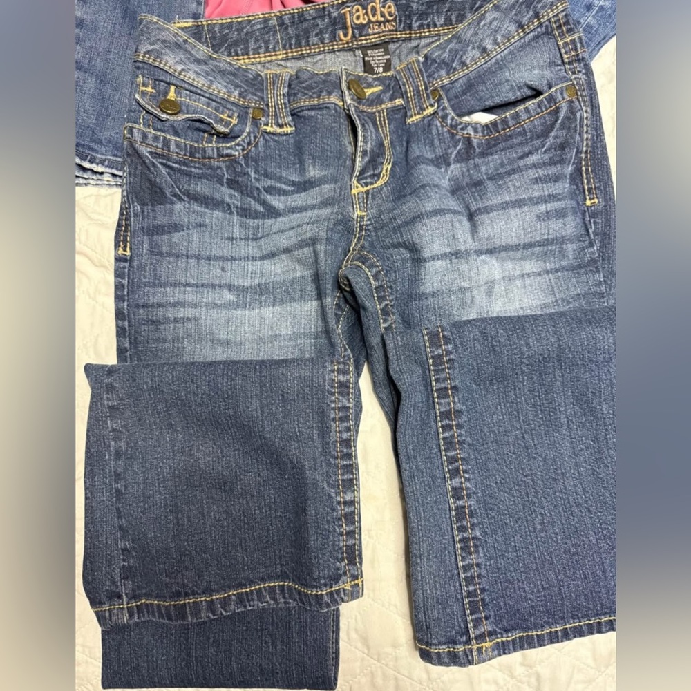 Jade Blue Boot Cut Jeans with Classic Medium Wash